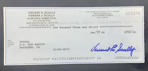 Cheque autografiado firmado por Vin Scully - ¡Los Dodgers geniales! #2 - Imagen 1 de 2