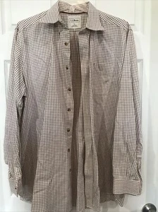 Camisa LL Bean Para Hombres Abotonada Estampado Ventana Rojo Tostado Para Hombre L Alta - Imagen 1 de 7