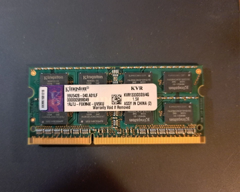 Kingston 4GB (1x4GB) 204 pin 1333MHz SODIMM DDR3 RAM Modulo (ACR512X64D3S13C9G) - Immagine 1 di 1