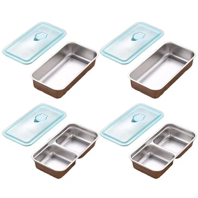 4er-Pack Edelstahlbehälter, wiederverwendbar, Vorratsbehälter für Lebensmit4918 - Bild 1 von 4