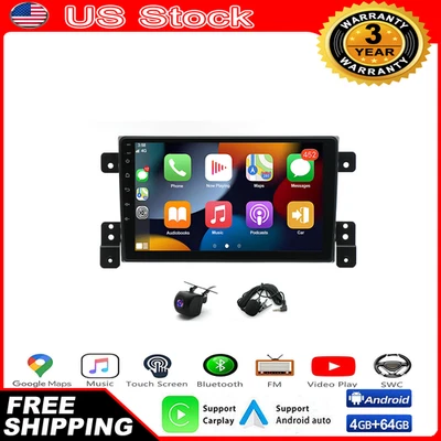 For Suzuki Grand Vitara 2005-2015 Carplay 9" Stereo Radio Android 15 GPS FM 64G - Image 1 of 4