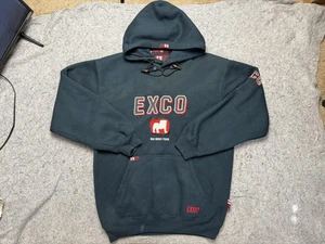 EXCO Hoodie Mens Small Green Pullover Bad Bwoyz Posse Bulldog Patch Streetwear - Picture 1 of 17
