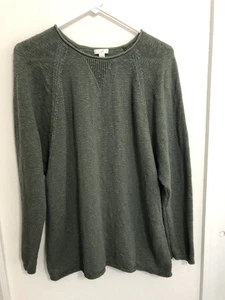 J. Jill Women's Olive Green Cotton Textured Knit Raglan Long Sleeve Size Medium - Picture 1 of 9