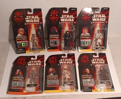 Star Wars: Episodio 1, juego de 6 figuras de acción, Hasbro 1999, chips CommTech, nuevo en caja Foto 1 de 4