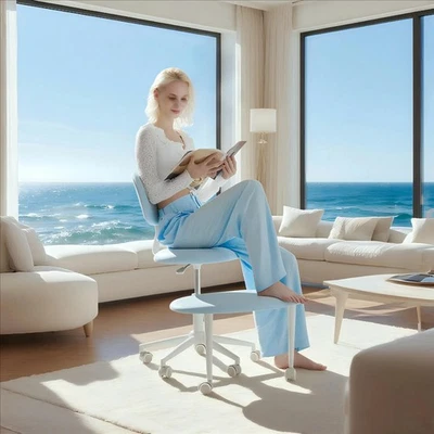 Meditation & ADHD Cross-Legged Swivel Chair Adjustable Height Faux Leather Seat - Image 1 of 4