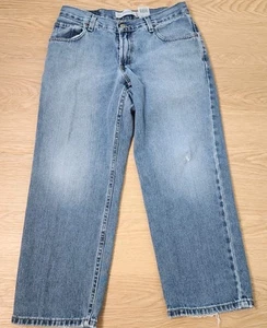 Levis 550 Jean Womens 10 Husky Relaxed Tapered Blue Baggy Cropped Distress 31x25 - Picture 1 of 14