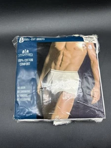 VTG Stafford 6 Pack White 100% Cotton Full Cut Classic Briefs 42 Read Vintage - Picture 1 of 11