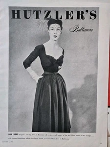 1954 Mujer Ben Reig Bianchini Seda Crepé Vestido Hutzler's Baltimore Vintage Anuncio  - Imagen 1 de 1