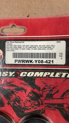Kit de cojinete de rueda trasera Yamaha YZ250F 1999-08 Pivot Works, PWRK-Y08-421 Foto 1 de 2