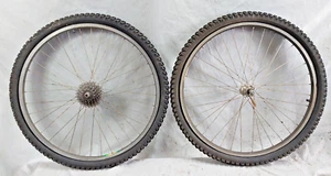 Shimano Deore XT FH-M737 STX-RC 26" MTB Bike Wheel Set 135/100mm Retro Cafe Java - Picture 1 of 24