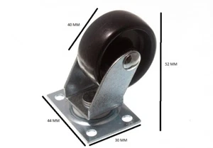 Castors Single Wheel Swivel Plate Fix 1 1/2 Inch 40mm Pack Of 40 - Picture 1 of 1