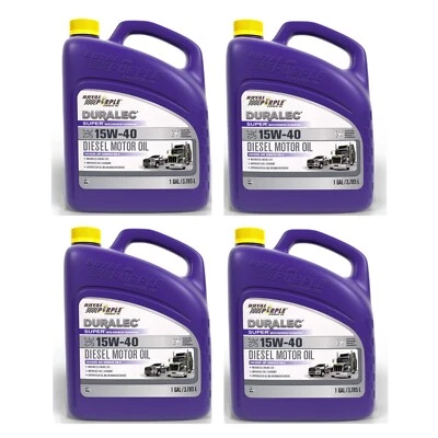 Royal Purple Duralec Super SAE 15W-40 Diesel Motor Oil 1 Gallon Bottles Set of 4 Foto 1 de 4