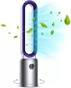 2 in1 Bladeless Tower Fan, Electric Floor Fan with Negative Ion Purification, 2 - Picture 1 of 8