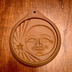 The Heartstone Moon And Stars Terracotta Cookie Mold Celestial Design 5.5" USA - Picture 1 of 3
