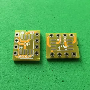 10pcs Gold Dual SOIC8 SOP8 to DIP8 Adapter PCB Board for Mono Opamp OPA627 AD797 - Picture 1 of 4