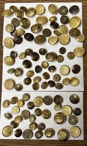 Antique/vintage Brass/metal Buttons Lot 90+. Excellent Preowned Condition. - Picture 1 of 4