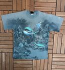 The Florida Aquarium Sharks Vintage Made in USA Blue T-Shirt Tee Size Large