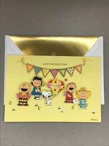 Hallmark Happy Mother's Day Signature Card SNOOPY PEANUTS 3D Design ANYONE MOM - Foto 1 di 7