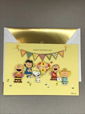 Hallmark Happy Mother's Day  Signature Card SNOOPY PEANUTS 3D Design ANYONE MOM - Image 1 of 4