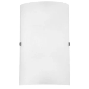 White Frosted Glass and Nickel Modern Wall Light 250mm - Picture 1 of 5