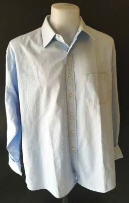 TASSO ELBA Mens Blue L/S EVENING DRESS SHIRT - 17.5" - XL - Chest 52" - VGC - Image 1 of 4