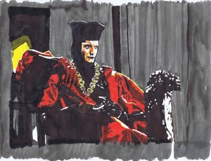 Ink Illustration Q John deLancey Star Trek the Next Generation - Picture 1 of 2