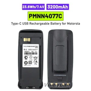 2 PIEZAS PMNN4077C 3200mAh Tipo-C Batería USB para Motorola DGP6150+ XPR6350 XPR6550 - Imagen 1 de 12