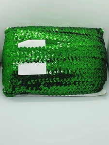 1m green Sequin Stretch Elasticated 40mm Trim Sewing Craft Costume braid - Picture 1 of 1