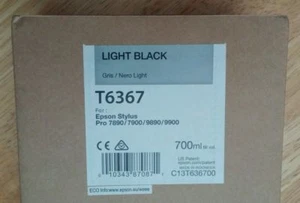 09-2021 NEW EPSON T6367 Light Black Ink 700ml for Stylus Pro 7890/7900/9890/9900 - Picture 1 of 1