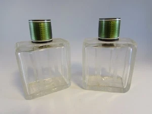 NACHLASS ART DECO SILBER 950 APFELGRÜN EMAILLE DUFT PARFÜMFLAKON H/MARKIERUNG  - Bild 1 von 12