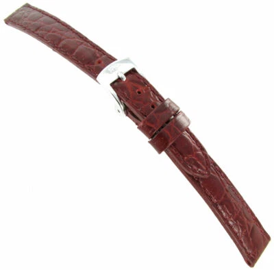 12mm ZRC Red Crocodile Grain Aero-Comfort Padded Stitched Ladies Band Regular - Image 1 of 3