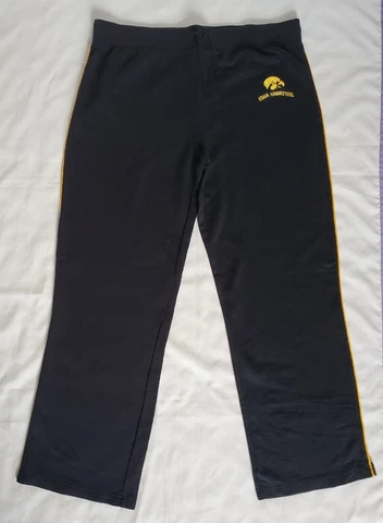 Red Oak Iowa Hawkeyes Sweatpants Womens XL Black Yellow Embroidered High Rise Cover