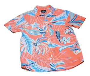 O'NEILL Boys Medium Orange & Blue Colorful Hawaiian Tropical Beach SS Shirt-EUC - Picture 1 of 5