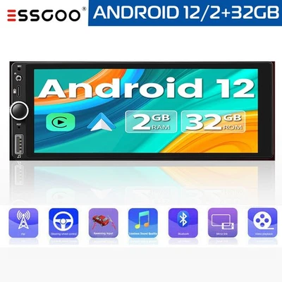 7 Pollici 1 DIN Autoradio Con Schermo Android 13 Carplay Bluetooth GPS RDS WiFi - Immagine 1 di 4