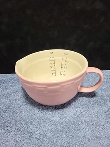 Longaberger 3 Cup Batter Bowl Woven Traditions Pottery Pink New! - Picture 1 of 7