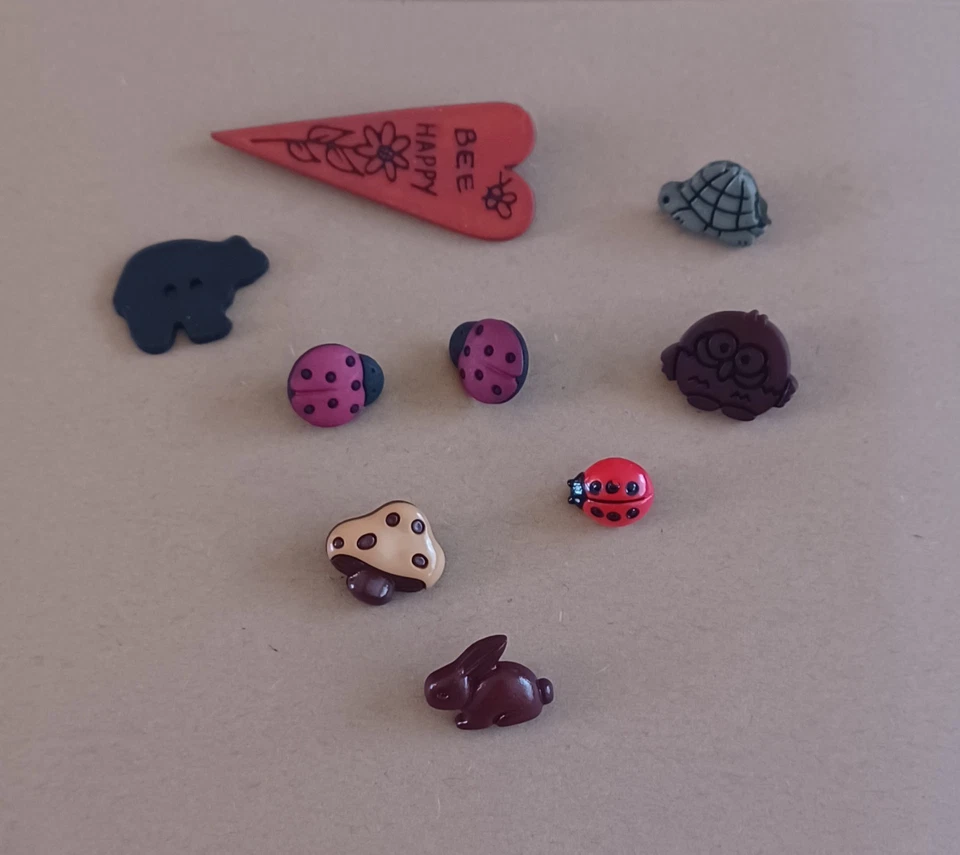 Vintage Set Of Buttons/ Craft Items.  Woodland Creatures  - Image 1 of 1