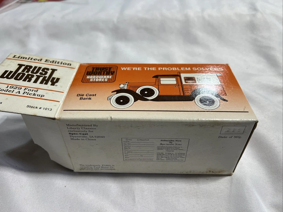 Ford Model A Pick Up 1929 (camión) banco de monedas 1992 ERTL CONFIABLE NUEVO EN CAJA Foto 1 de 4