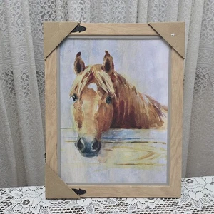 Pferd Wandbild 19x15 strukturiert Aquarell Gemälde Druck Stil Stall Reiter - Bild 1 von 7