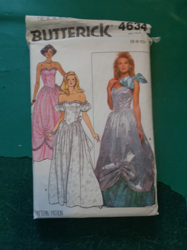 1987 Butterick Sewing Pattern 4634 Bridal/Prom/Evening Gown Dress Size 6-8-10 - Image 1 of 1