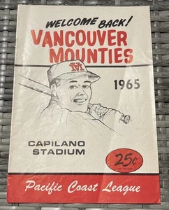 1965 Vancouver Mounties Capilano Stadium PCL Baseball Program vs Tacoma Giants - Picture 1 of 13