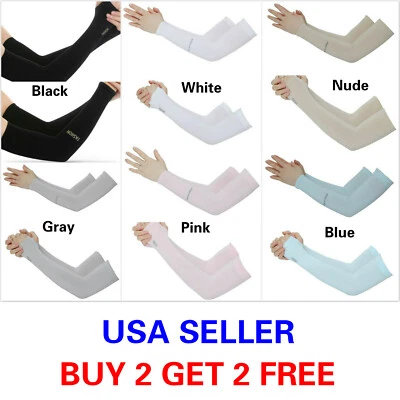 5 Pairs Cooling Arm Sleeves Cover Sports UV Sun Protection Outdoor Unisex - Image 1 of 4