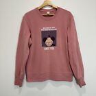 Uniqlo Disney Mickey Mouse Jumper Adult Size S Pink Round Neck Long Sleeve Vgc
