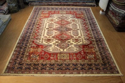 10' X 14' KAZAK DESIGN RUG HANDMADE HAND KNOTTED VEGETABLE DYED RED JEWEL COLOR - Image 1 of 4