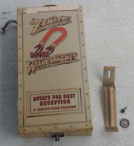 Orig 1940's ZENITH Complete ROTOR WAVEMAGNET ANTENNA w/Mounting BRACKET & SPRING - Picture 1 of 24