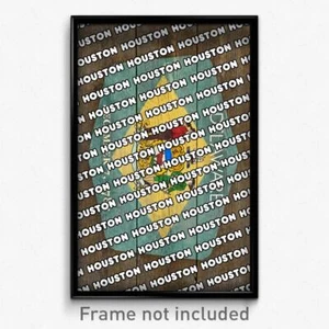 Houston Delaware Poster (DE City Souvenir 11x17 Town Print) - Picture 1 of 1