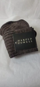 Vtg Harold Powell Brown Dress Socks - Picture 1 of 5