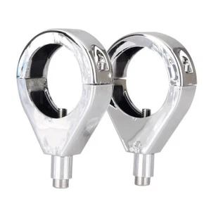 Pour Harley Argent 2x 41mm ABS Clignotant Clignotant Support de Support de Pince de Fourche - Photo 1/6