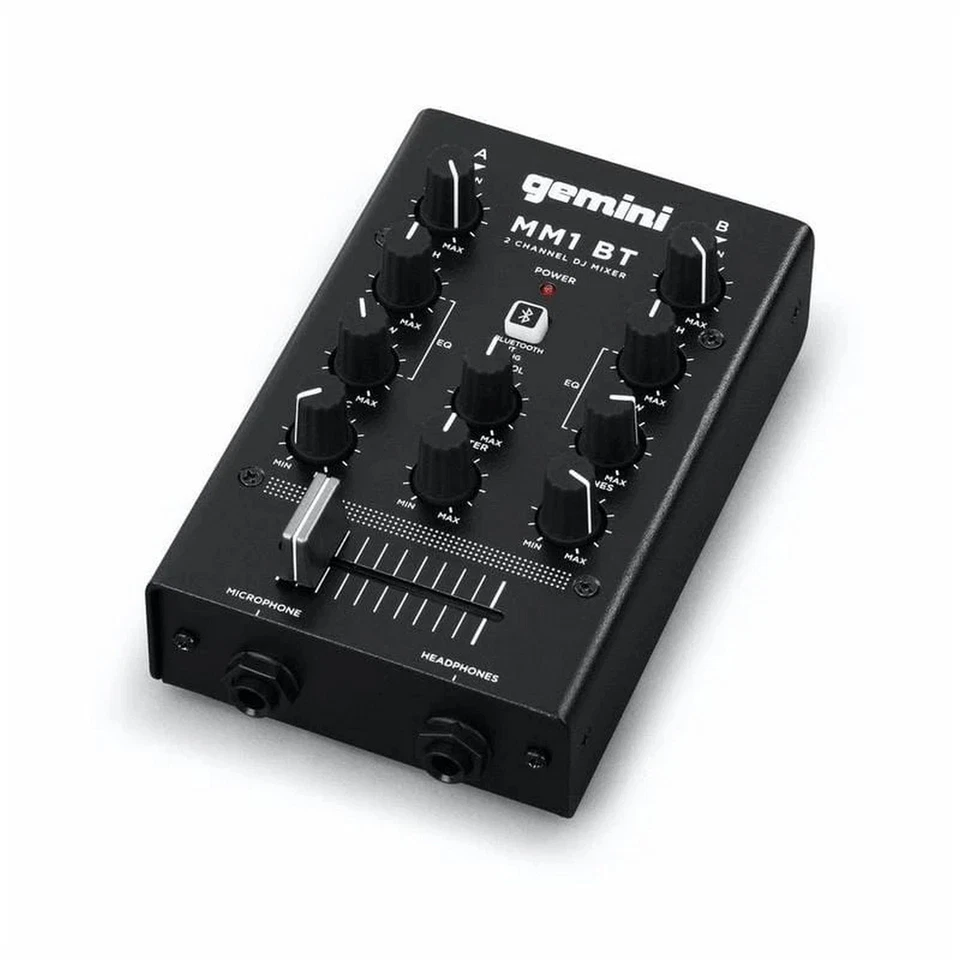 Gemini MM1BT 2 Channel DJ Mixer W/ Bluetooth Input