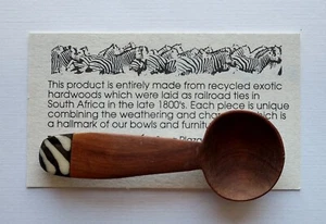 African Spoon Mini 3" Handmade Using Recycled Hardwood From The 1800s - Picture 1 of 4