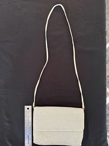 Vintage Whiting And Davis International Cream Mesh Crossbody Shoulder Purse - Picture 1 of 8